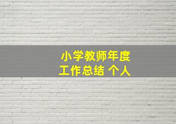 小学教师年度工作总结 个人